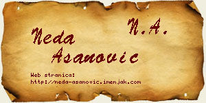 Neda Asanović vizit kartica